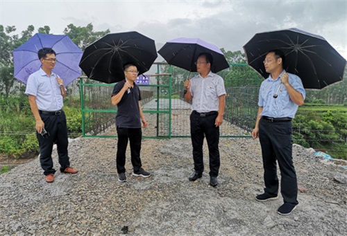 副区长李祚彬,覃塘区交通运输局局长覃绍洲到黄练镇调研铁路安全整治